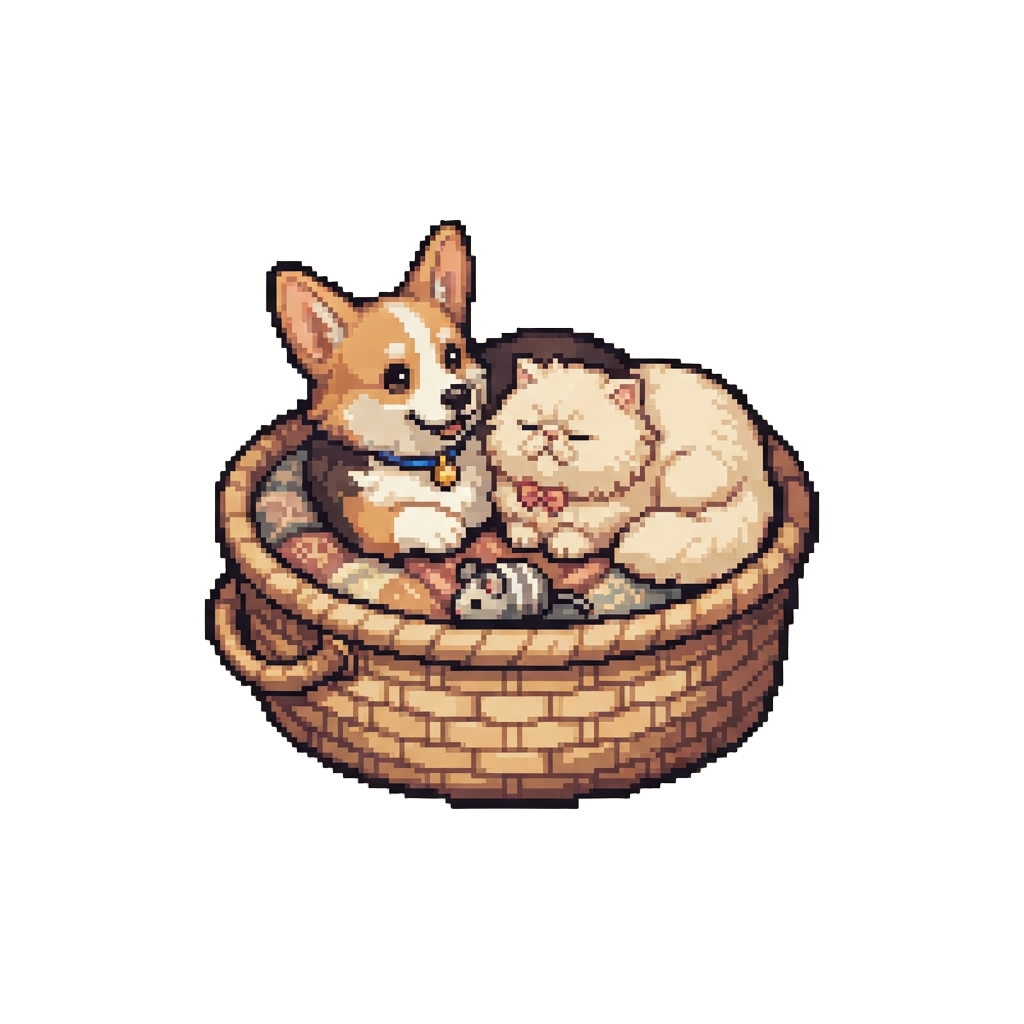 Playful Corgis and Chubby Persian Cats