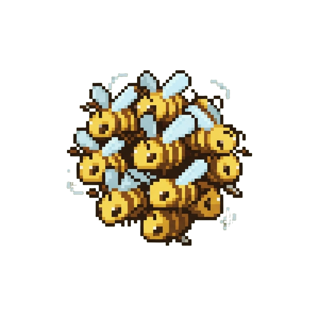 A Buzzing Swarm of Giant Cartoon Bees