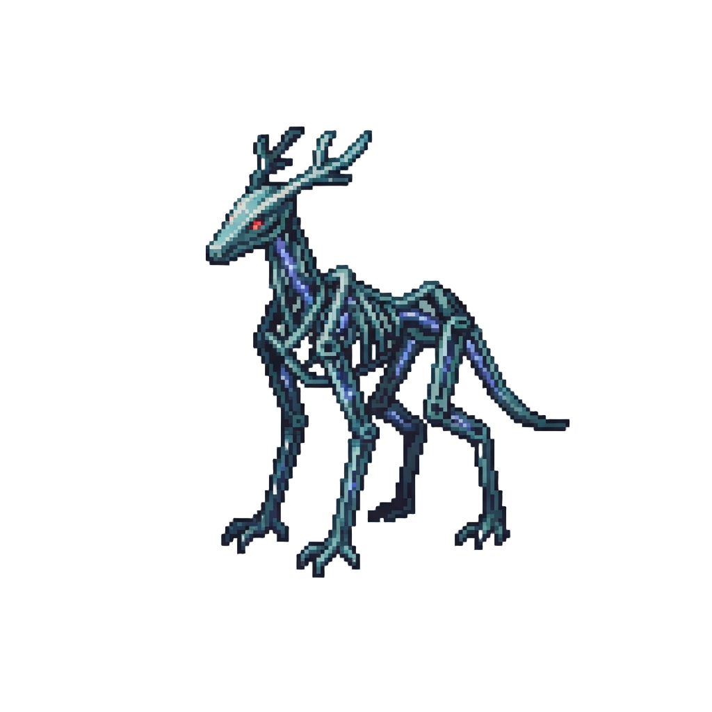 A Tall Slender Wire-frame Beast
