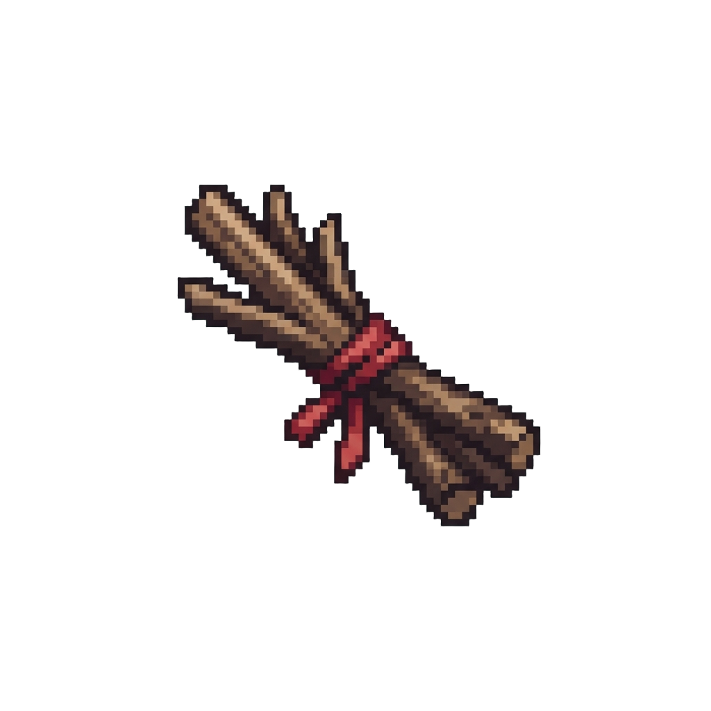 A Tiny Bundle of Dry Twigs Wrapped in Ribbon