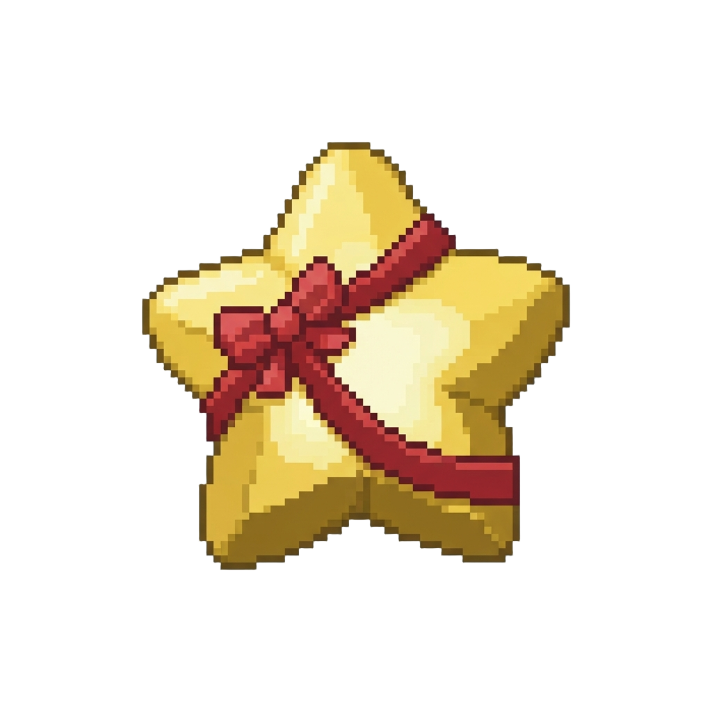 A Plush Glowing Star Wrapped in Ribbon
