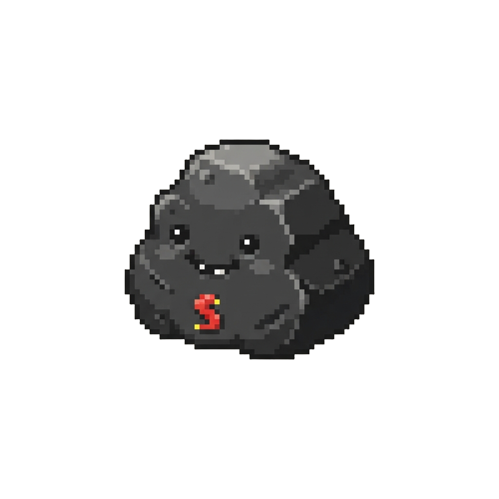 A Humorous Plastic Coal Toy That Squeaks