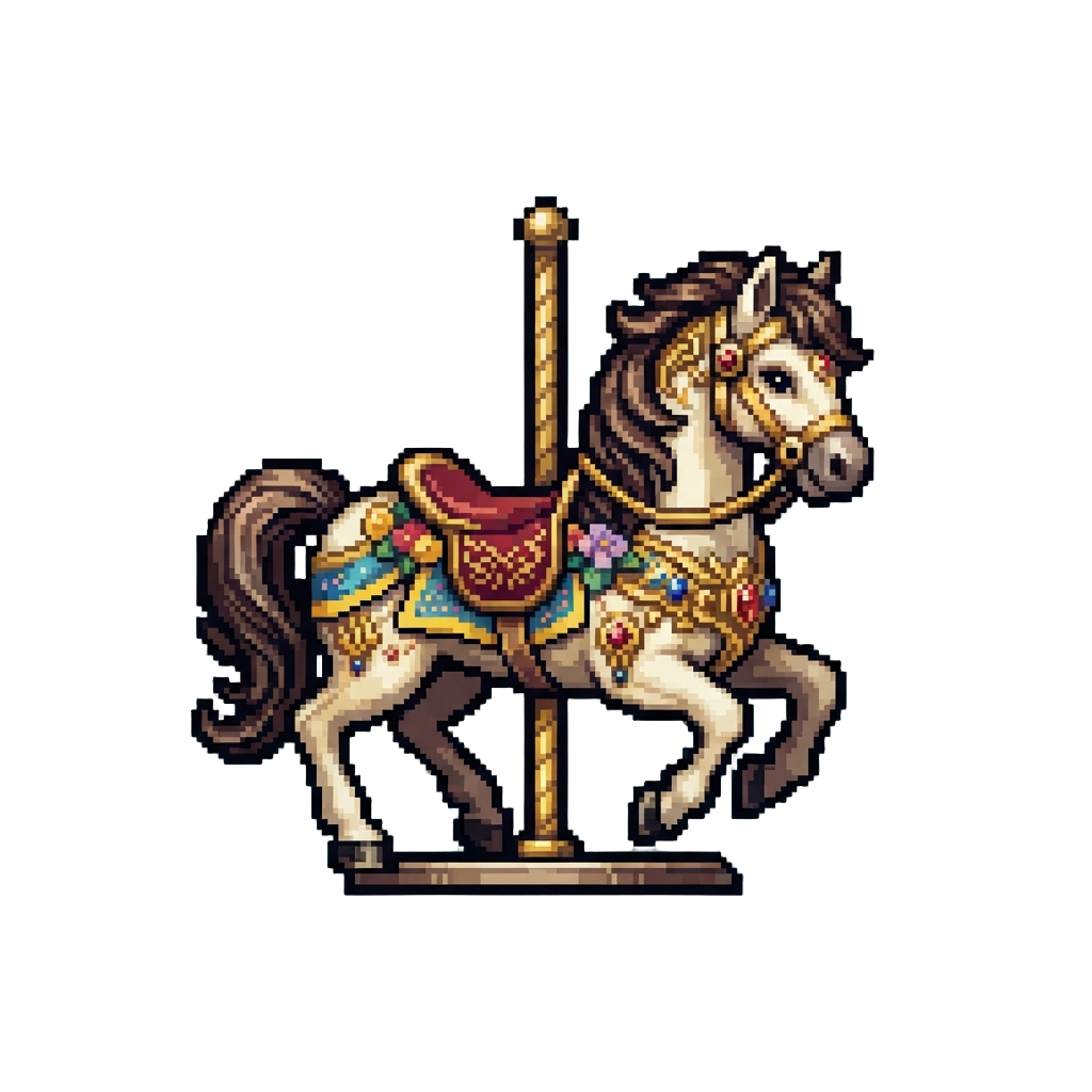 A Miniature Hand-painted Carousel Horse