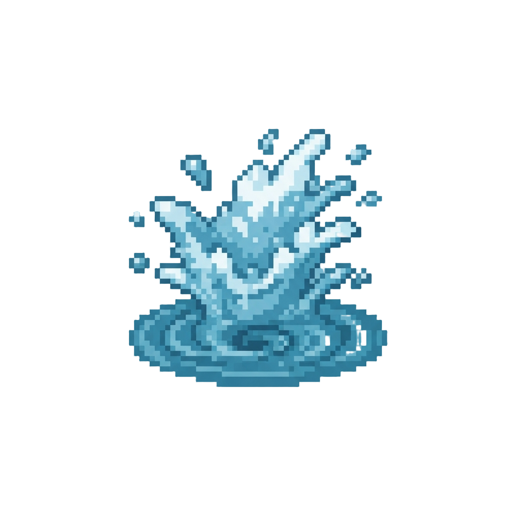 A Belly-flop Splash with Water Swirling Into a Tiny Whirlpool