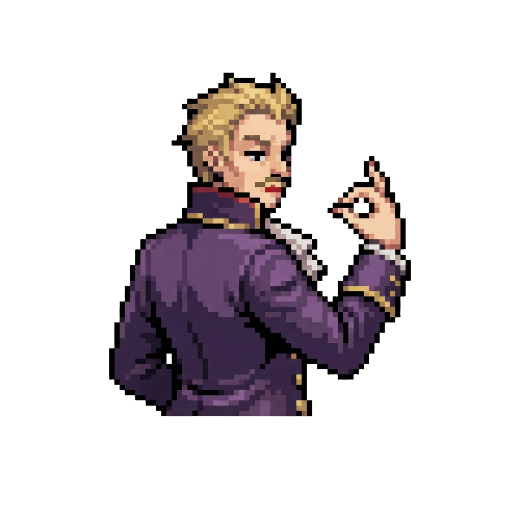 A Snobbish Noble Checking Fingernails and Turning Away