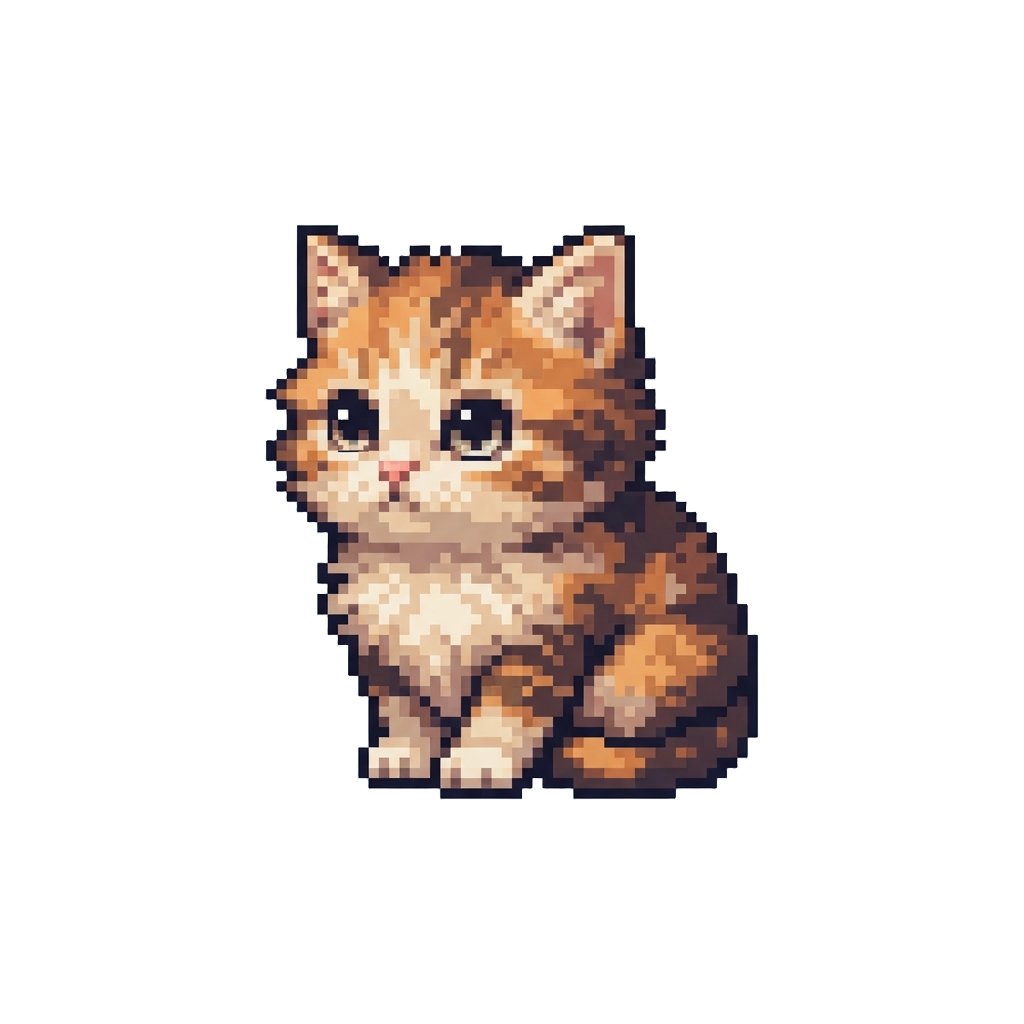A Tiny Fluffy Kitten with Big Round Eyes