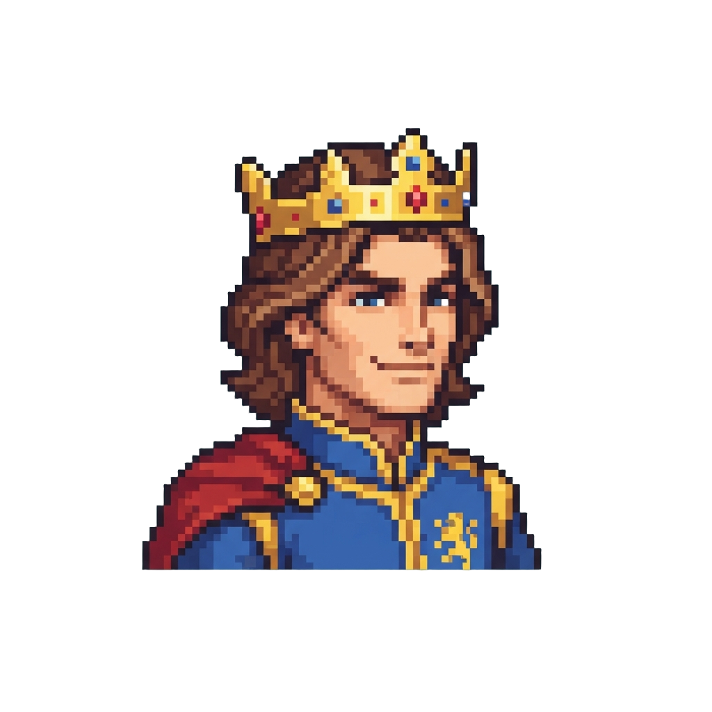 A Dashing Handsome Prince with a Golden Crown