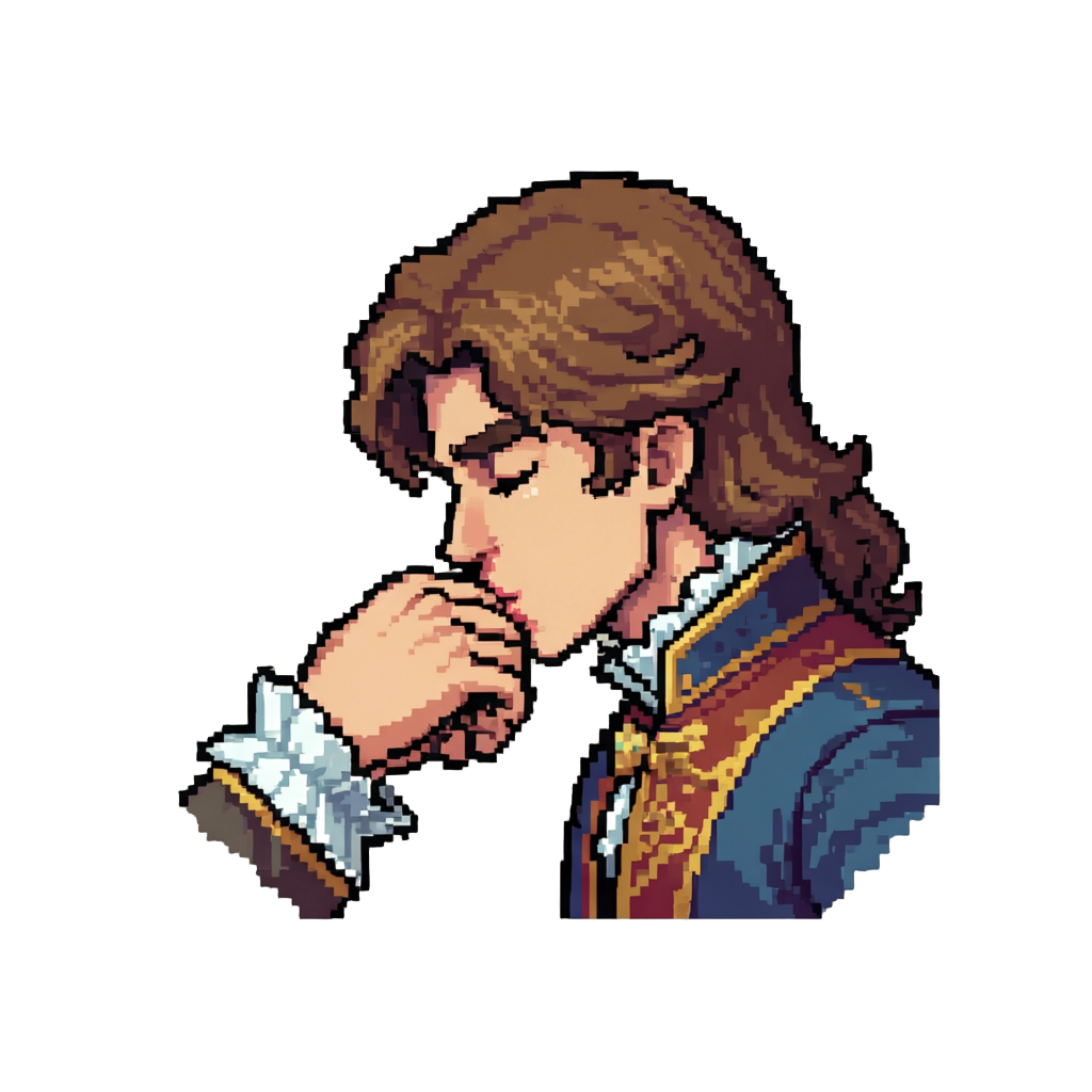 An Elegant Charming Noble Kissing @image1's Hand