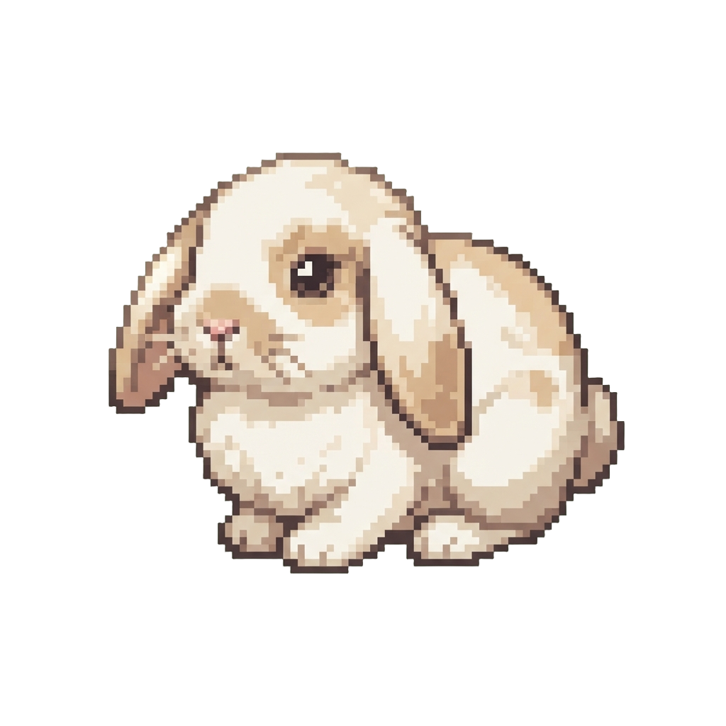 A Fluffy Lop-eared Baby Rabbit