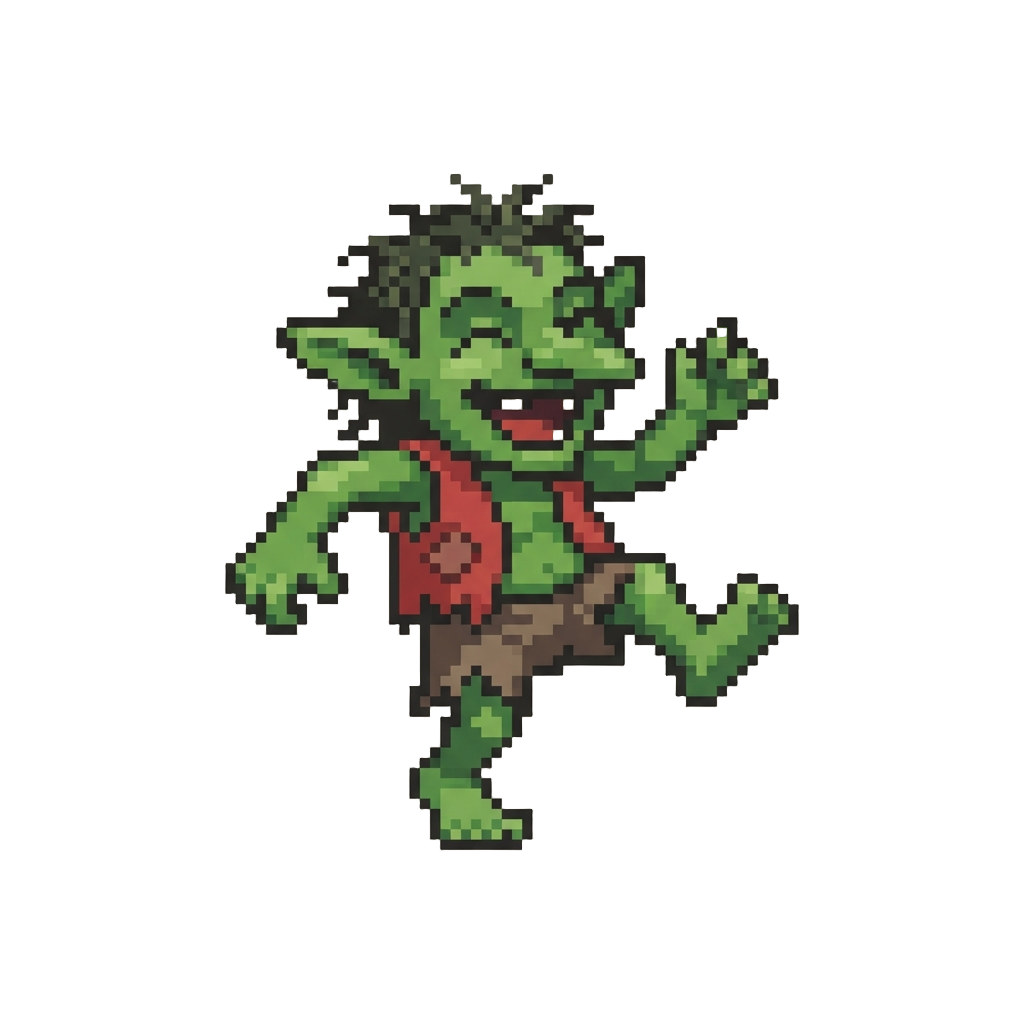 A Cackling Little Green Gremlin Doing a Jig