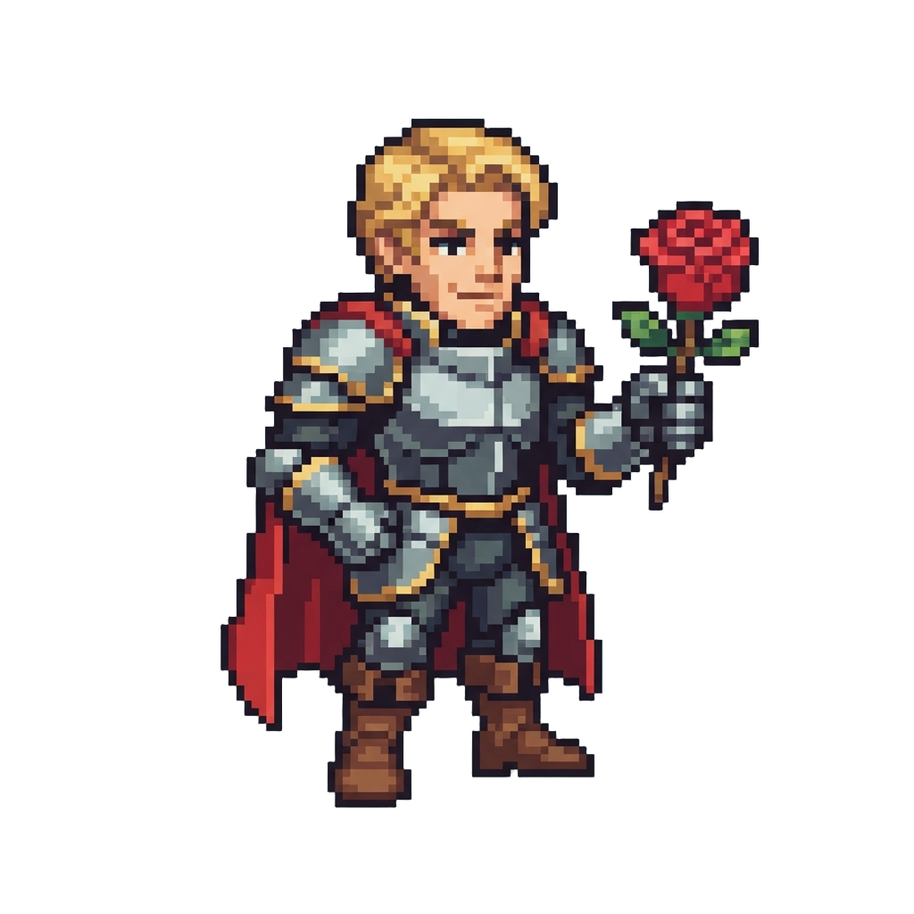 A Suave Handsome Knight Offering a Rose