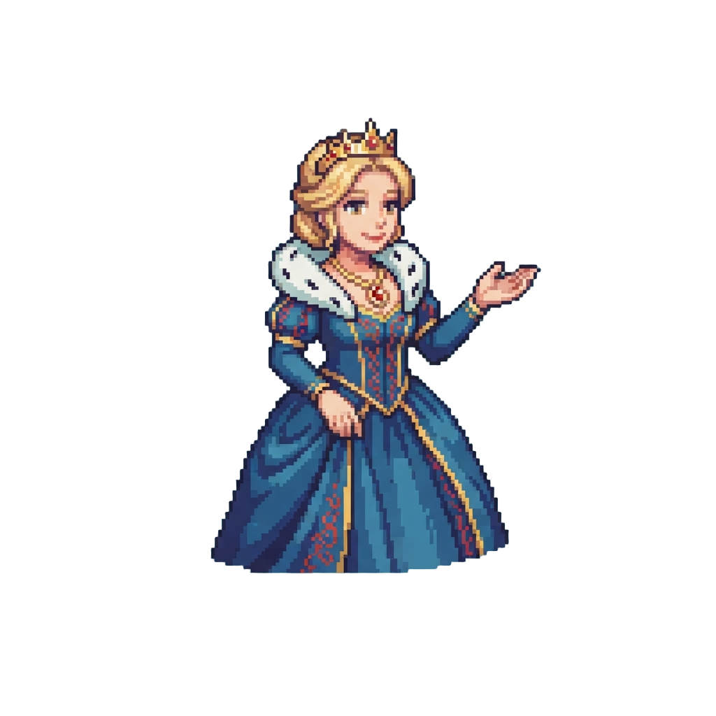 A Breathtaking Beautiful Queen Gesturing Warmly