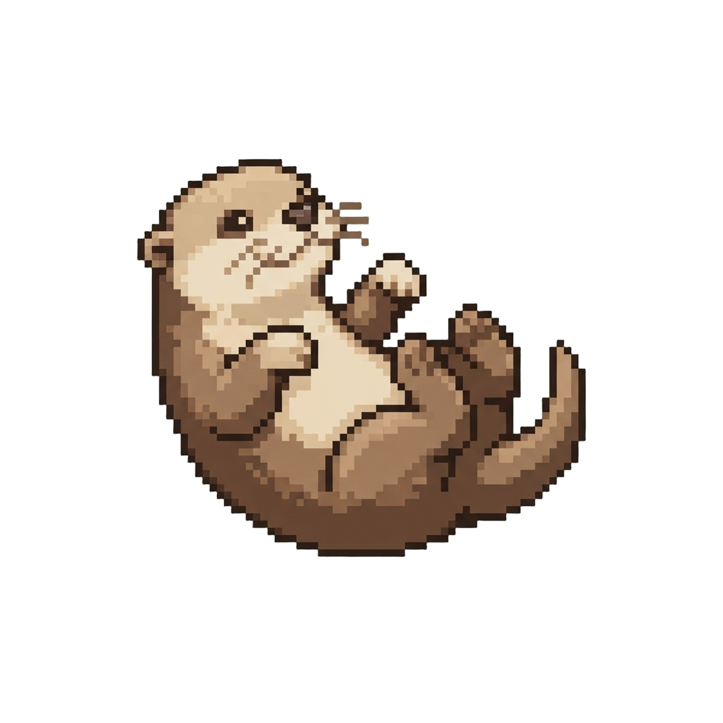 A Cute Baby Otter Rolling Over