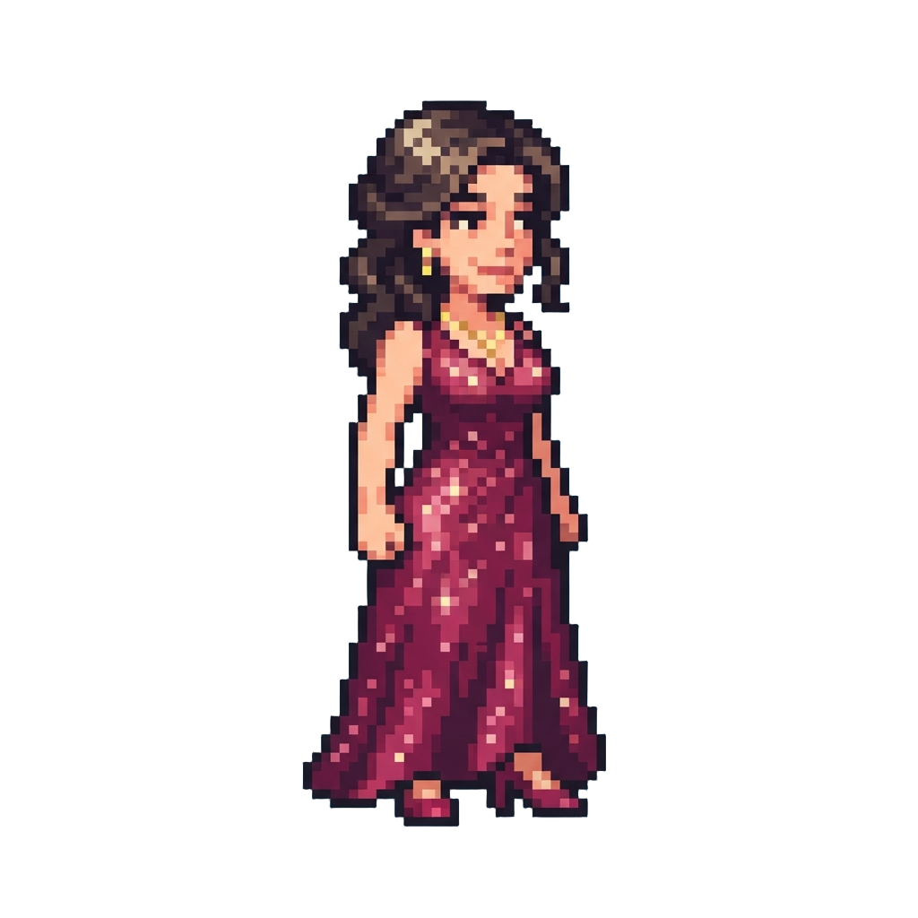 A Stunning Glamorous Woman in a Glittering Dress