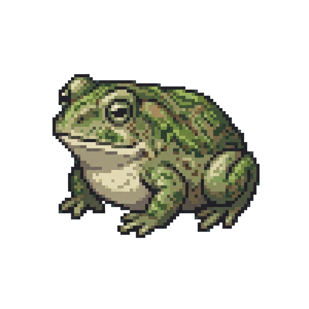 A Speckled Mossy Garden Toad