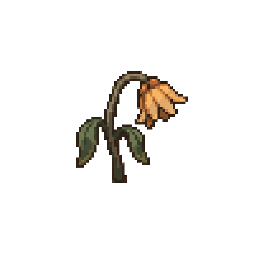 A Single Wilted Fire Flower Stalk
