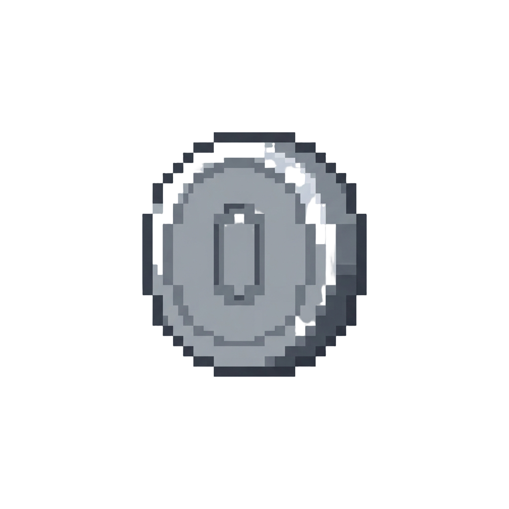A Small Plain Grey Coin with Zero Value