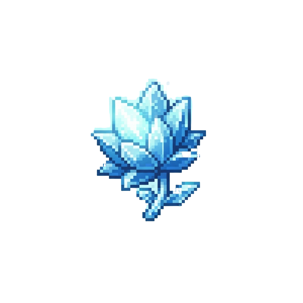 A Shimmering Ice Flower Aura