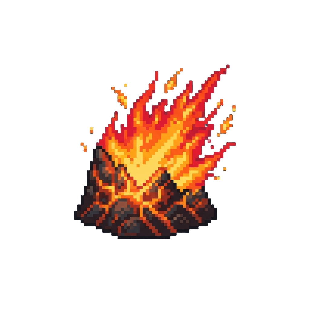 A Volcanic Magma Ki Aura Bursting with Fiery Sparks