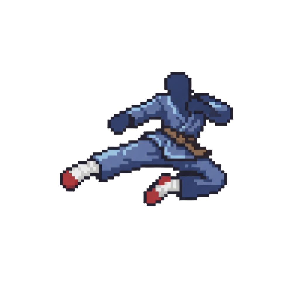 A Leaping Double-kick Execute