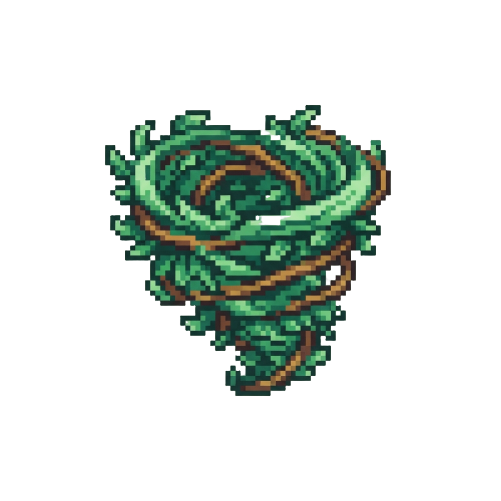 A Swirling Cyclone of Emerald Nature Leaves and Vines