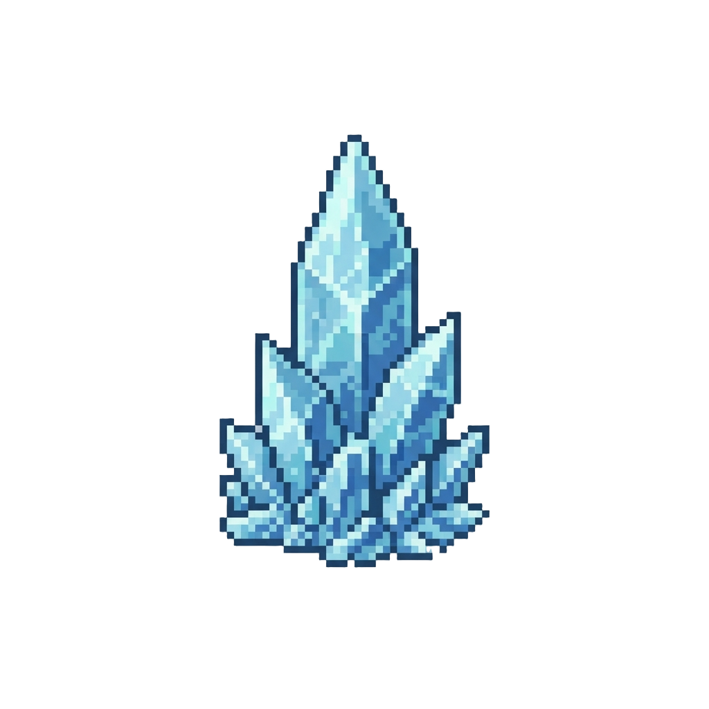 A Shimmering Spire of Frozen Ice Crystals