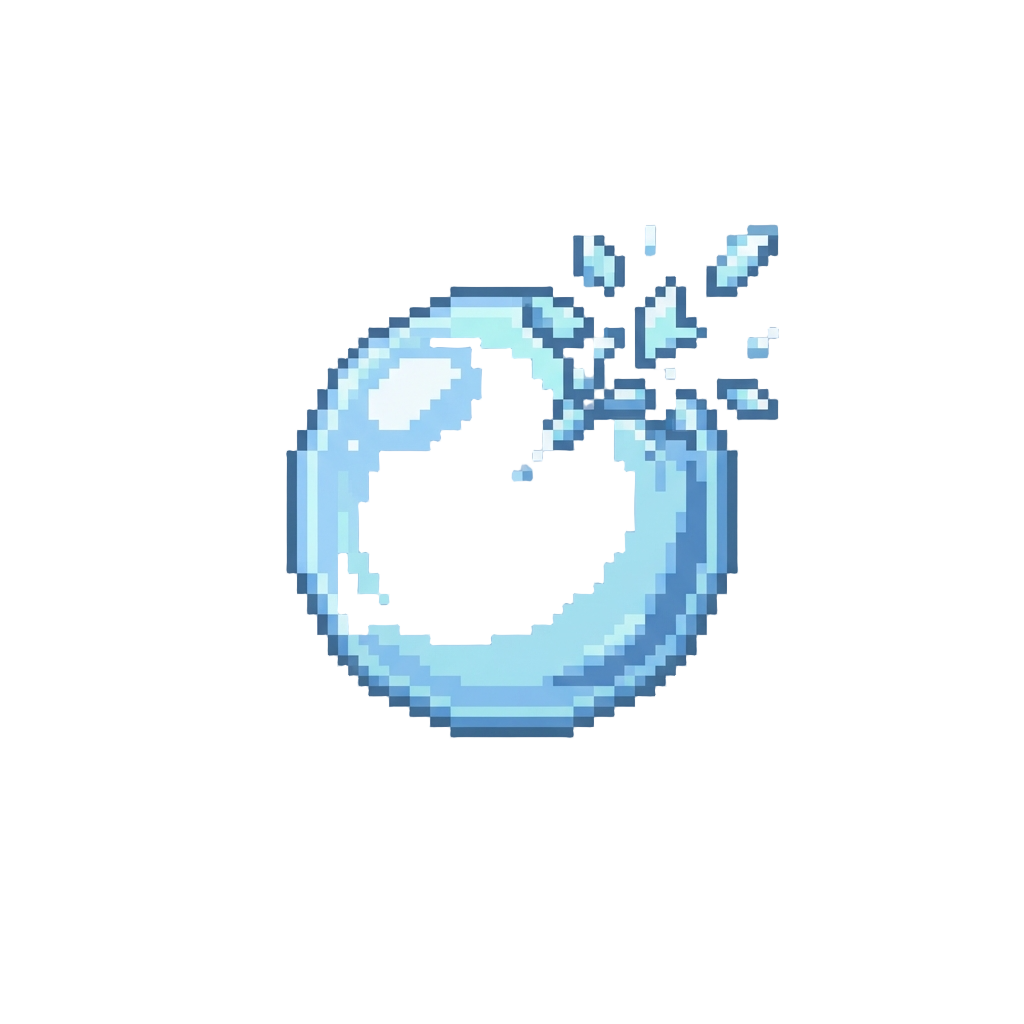 A Single Tiny Floating Bubble That Pops Instantly