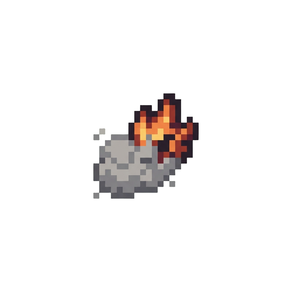 A Tiny Lukewarm Ember Spark That Immediately Poofs Into Gray Dust
