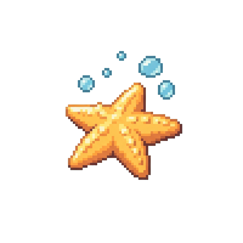 A Gentle Luminescent Sea-star Aura with Floating Bubbles