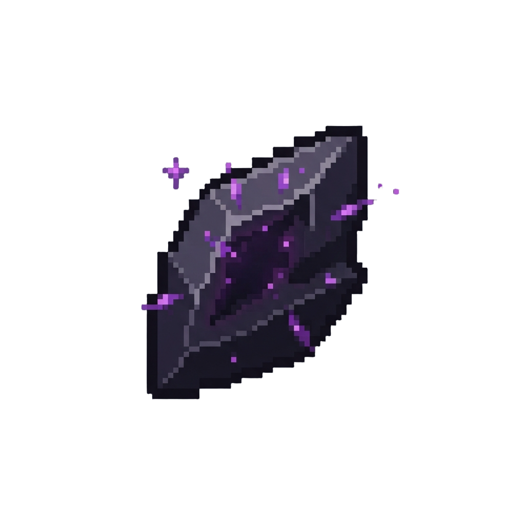 A Dark Obsidian Shadow Pulse with Purple Sparks