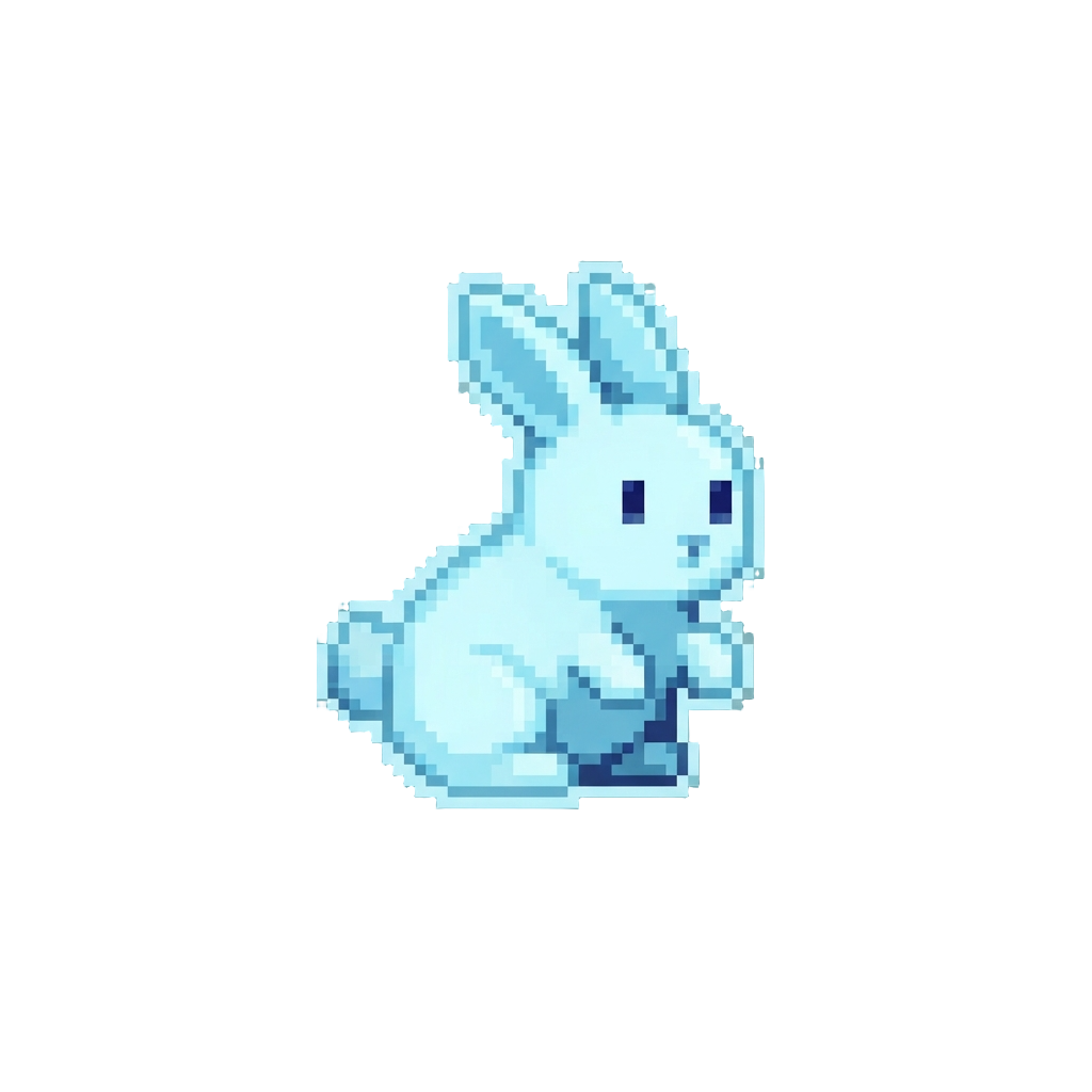 A Glowing Ghost Bunny