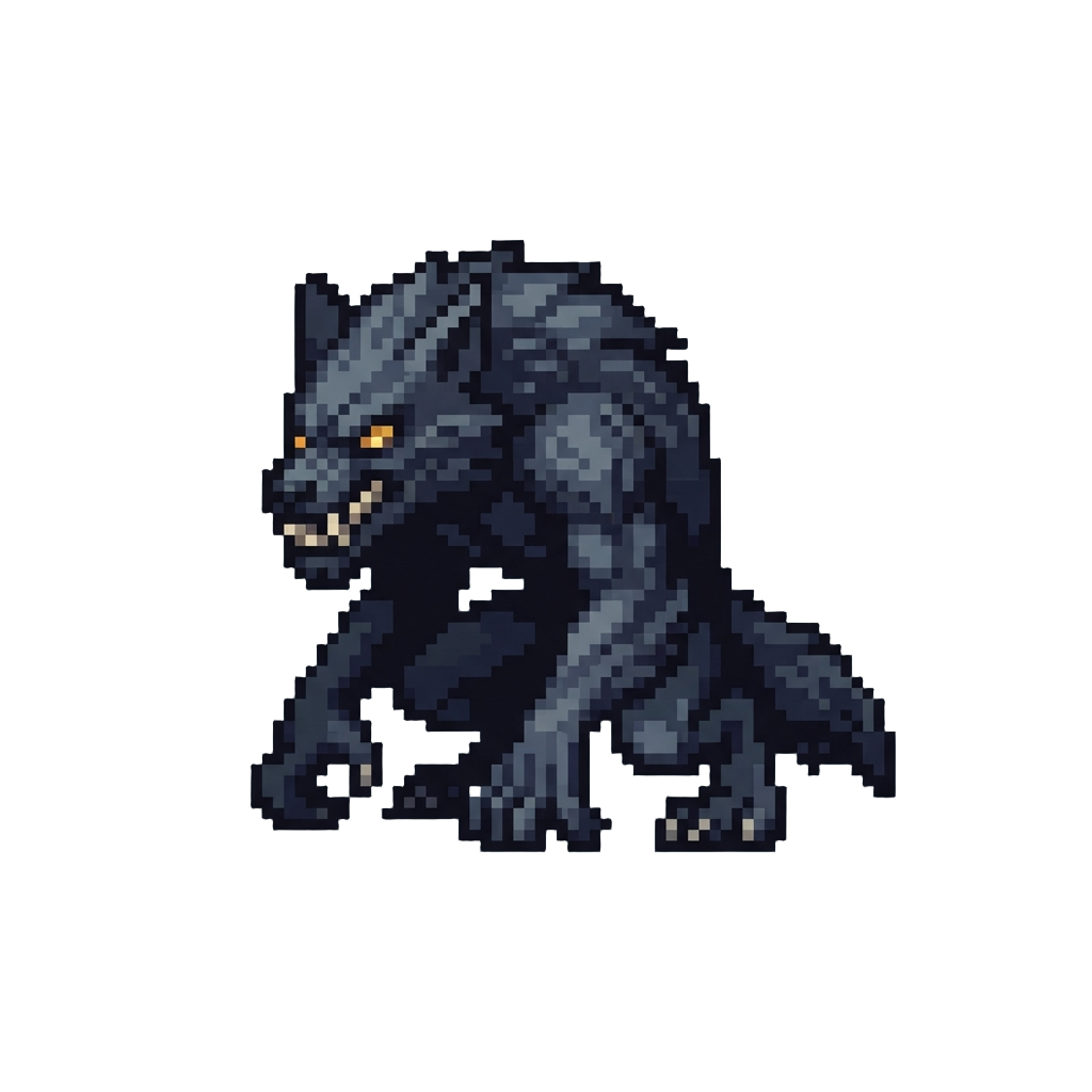 A Giant Shadowy Werewolf Spirit