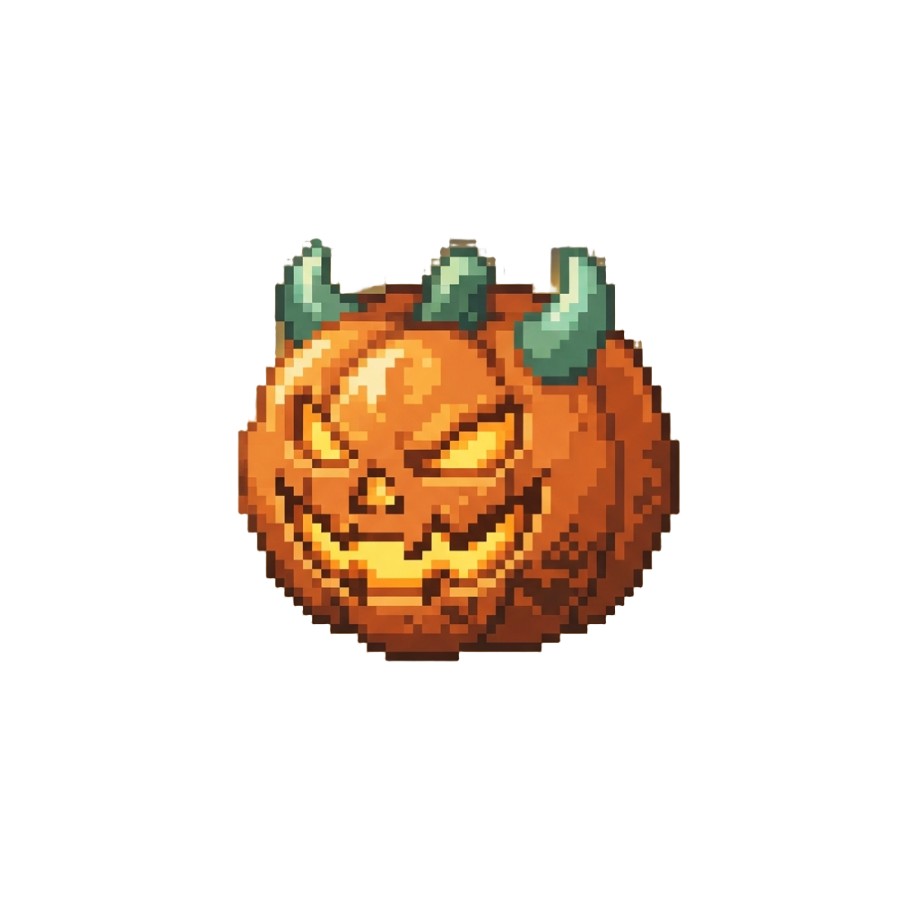 A Huge Glowing Pumpkin Demon