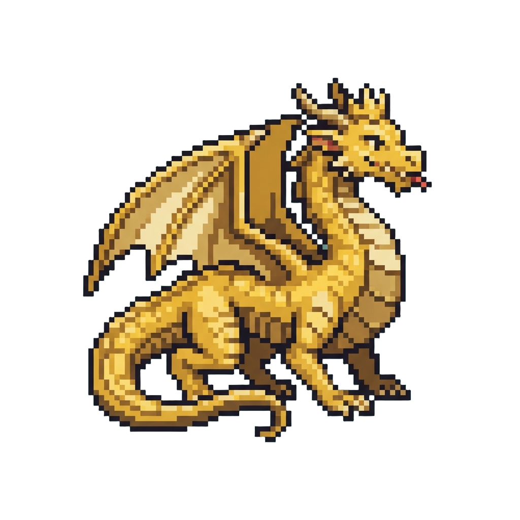 A Majestic Golden Emperor Dragon