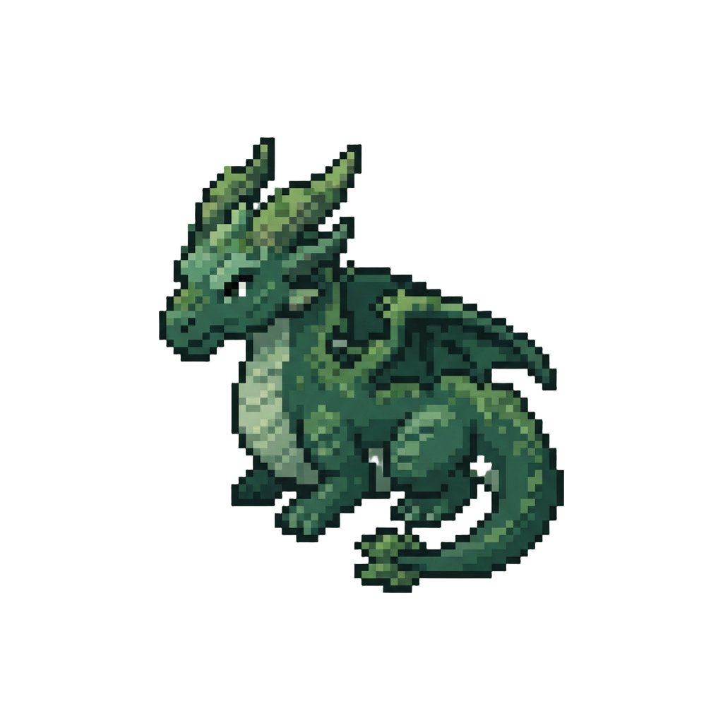 An Emerald Moss-horned Forest Dragon