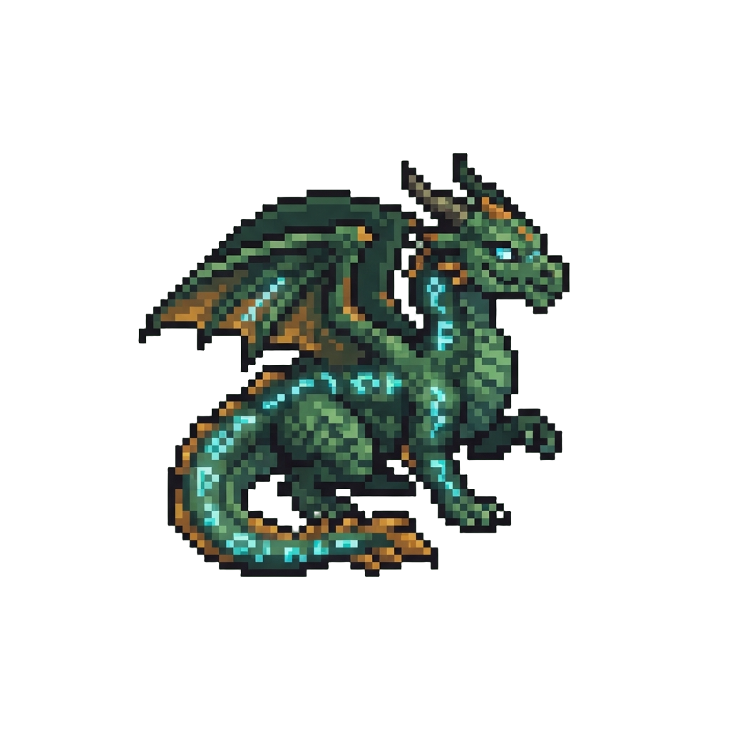 A Glowing Rune Forest Dragon