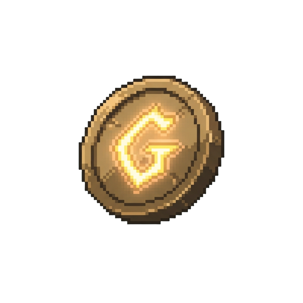A Hovering Glowing Rune Coin