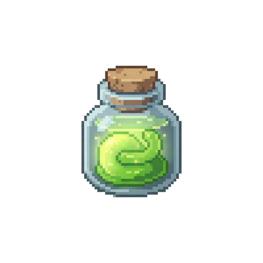 A Small Glowing Green Slime Jar