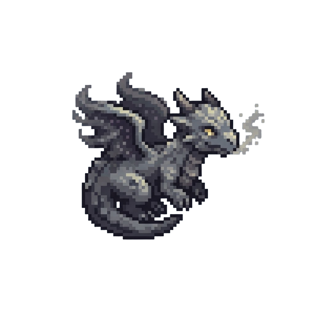 A Ash Cloud Hatchling Dragon