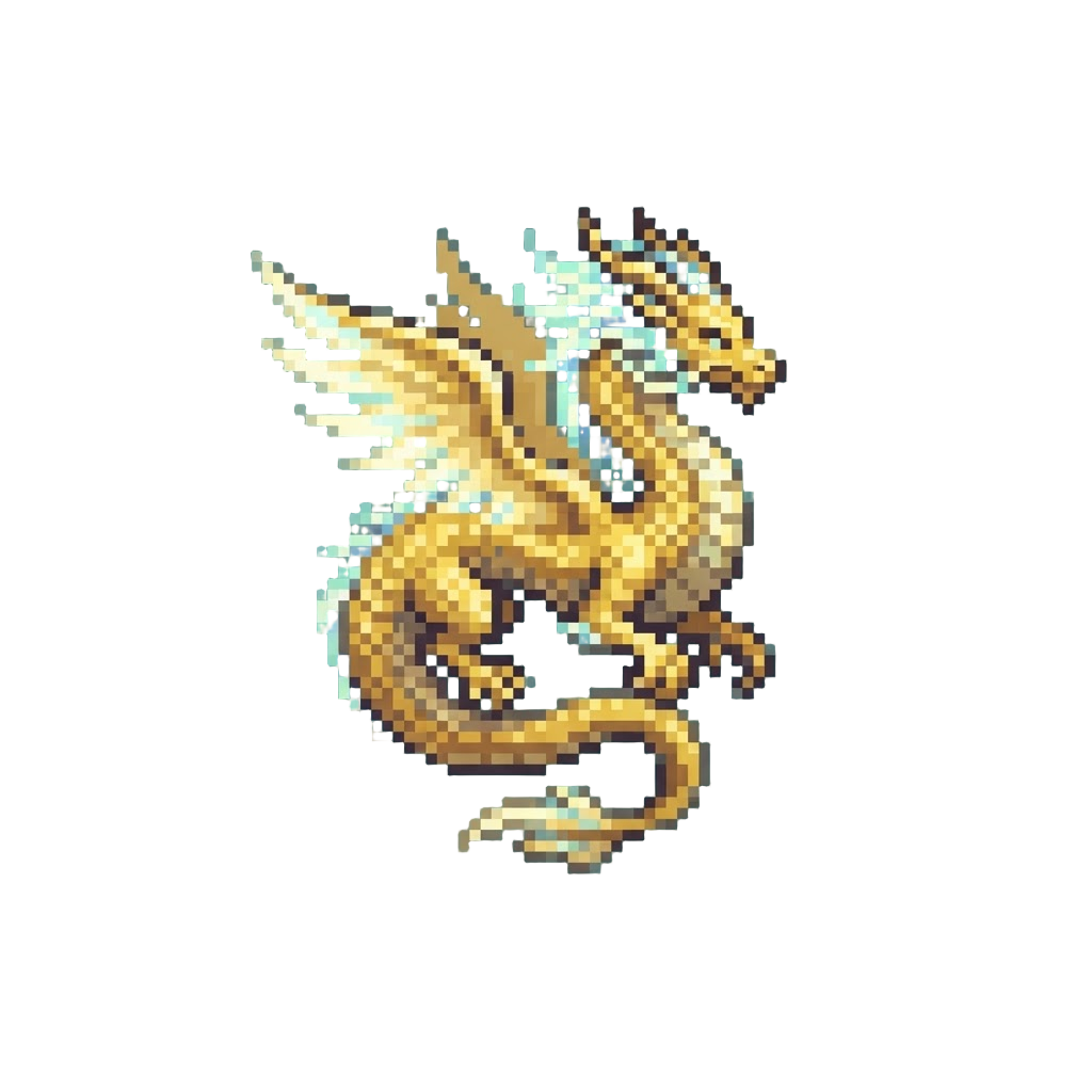 A Towering Golden Celestial Dragon