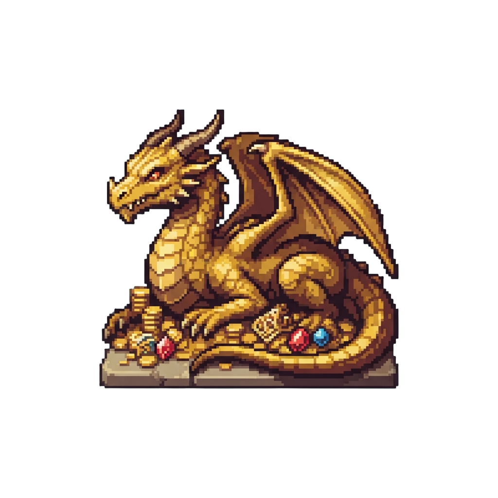 A Golden Hoard Guardian Dragon
