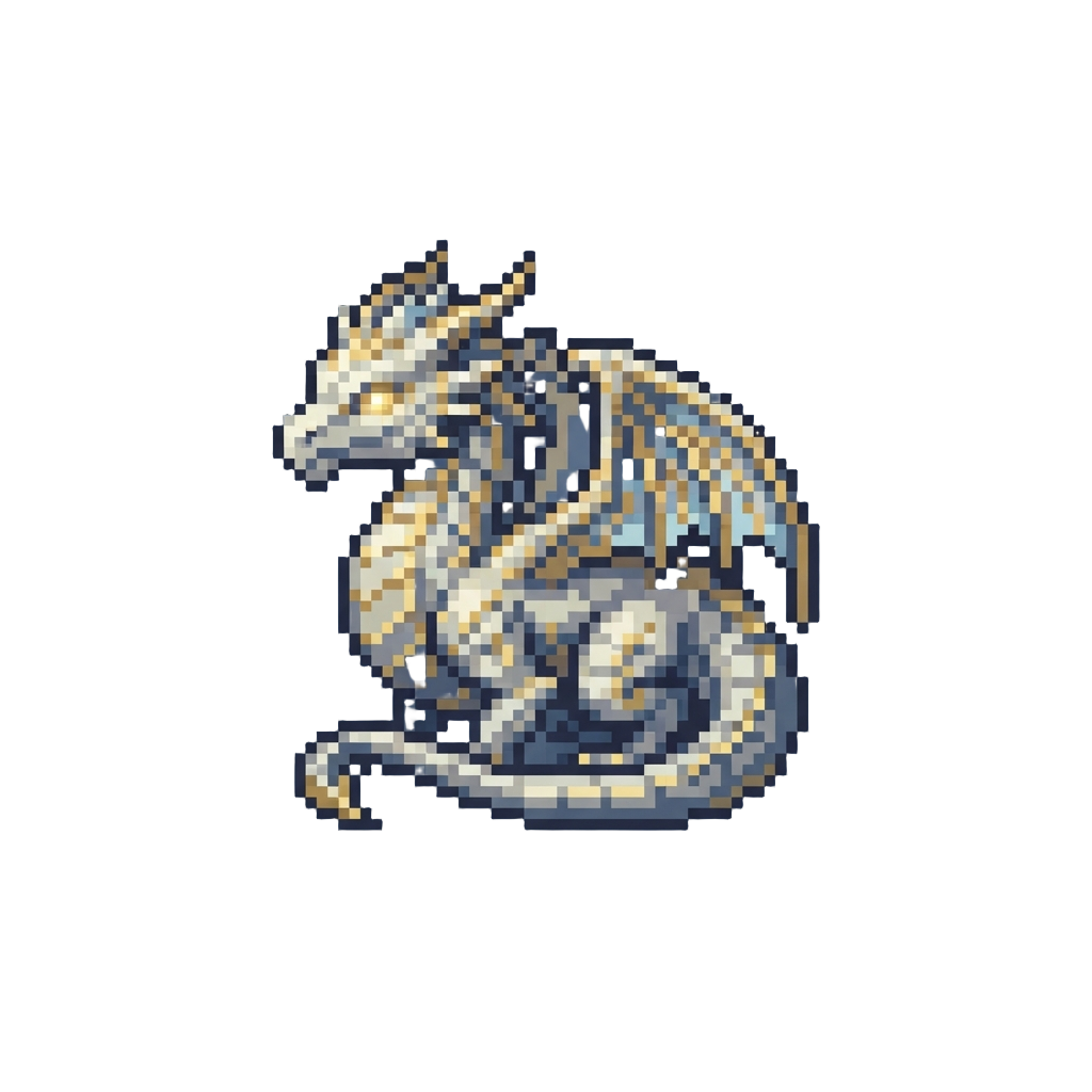 A Radiant Platinum Sun Dragon