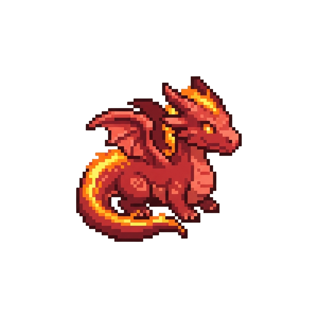 A Tiny Red Flame Dragonling