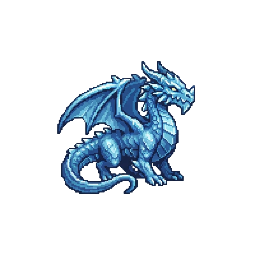 A Shimmering Sapphire Frost Dragon