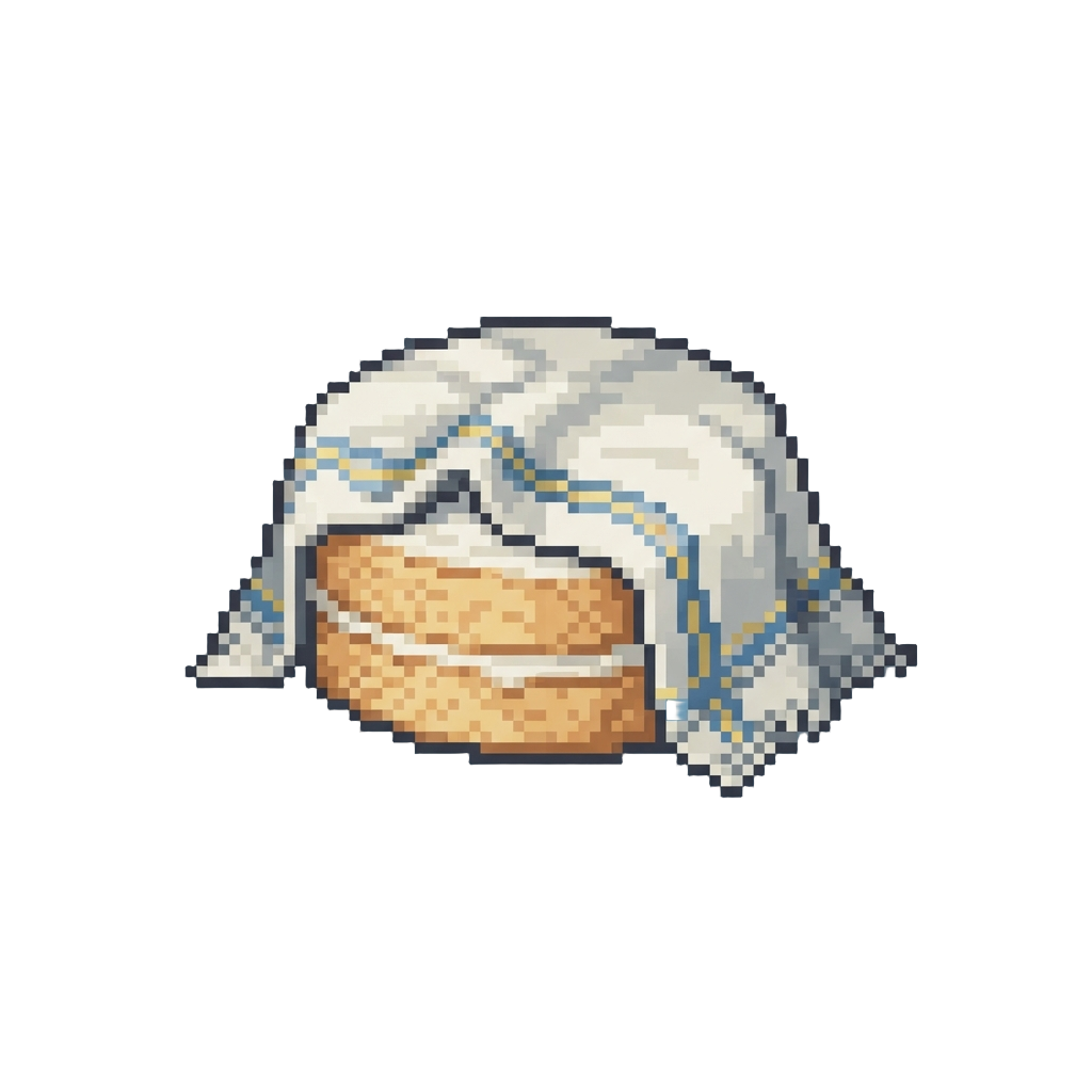 A Dish Towel Draped Clumsily Over the Unfinished Cake