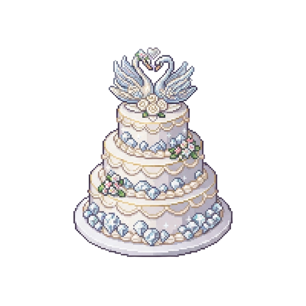 A Magnificent Diamond-encrusted Wedding Cake with Spun-sugar Swans