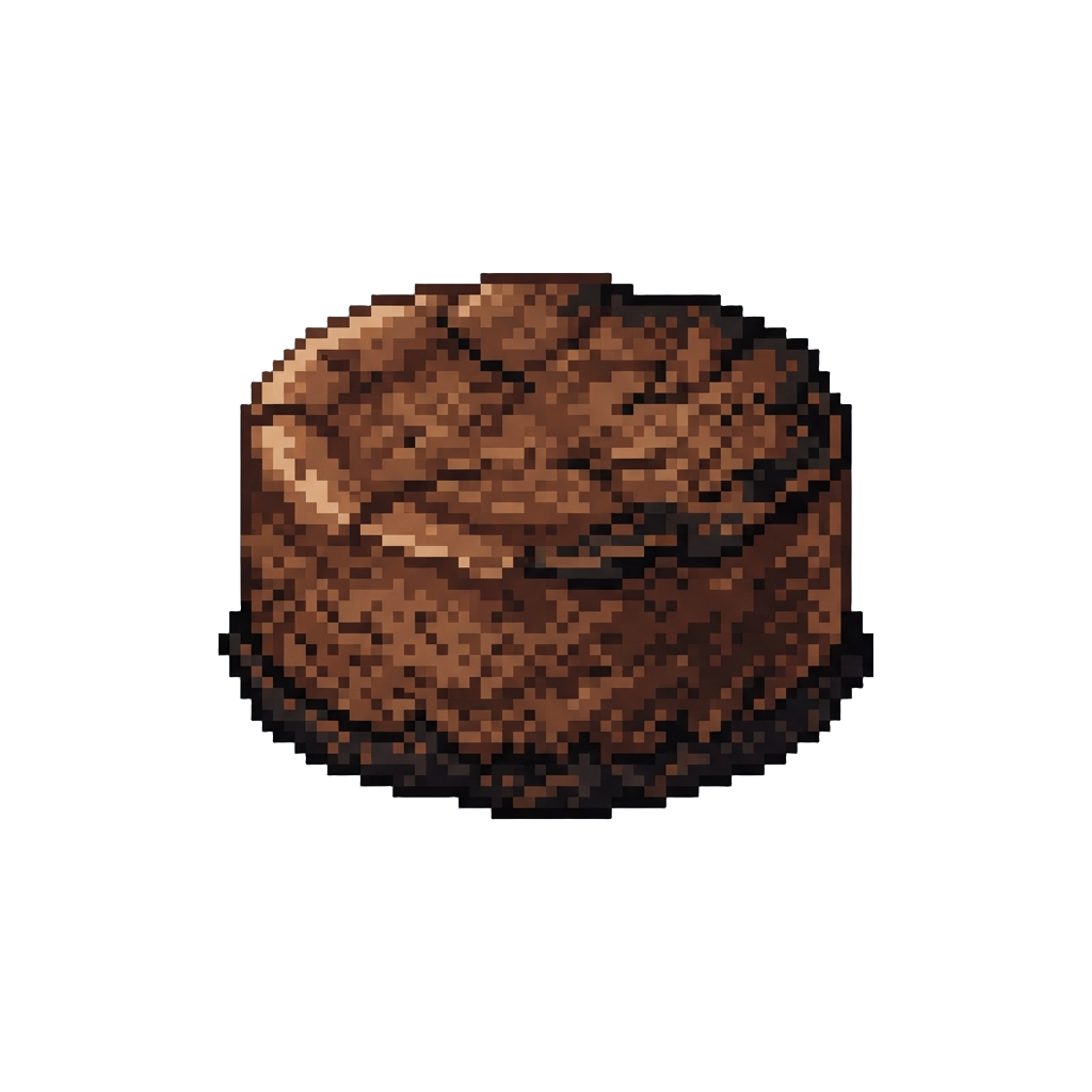 An Over-baked Dry Cake with Burnt Crisp Edges