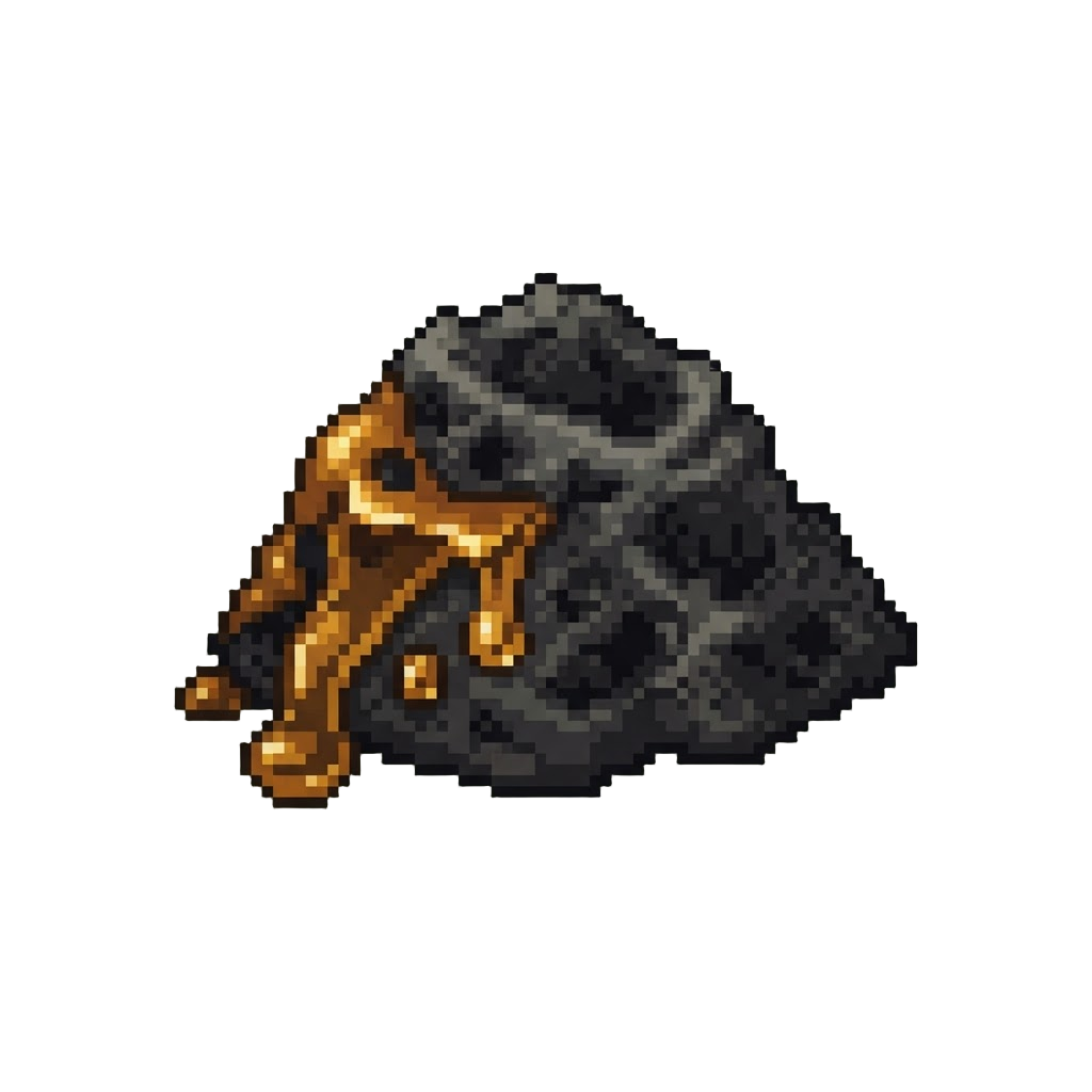 A Charred Mound of Blackened Soot Oozing Sticky Goop