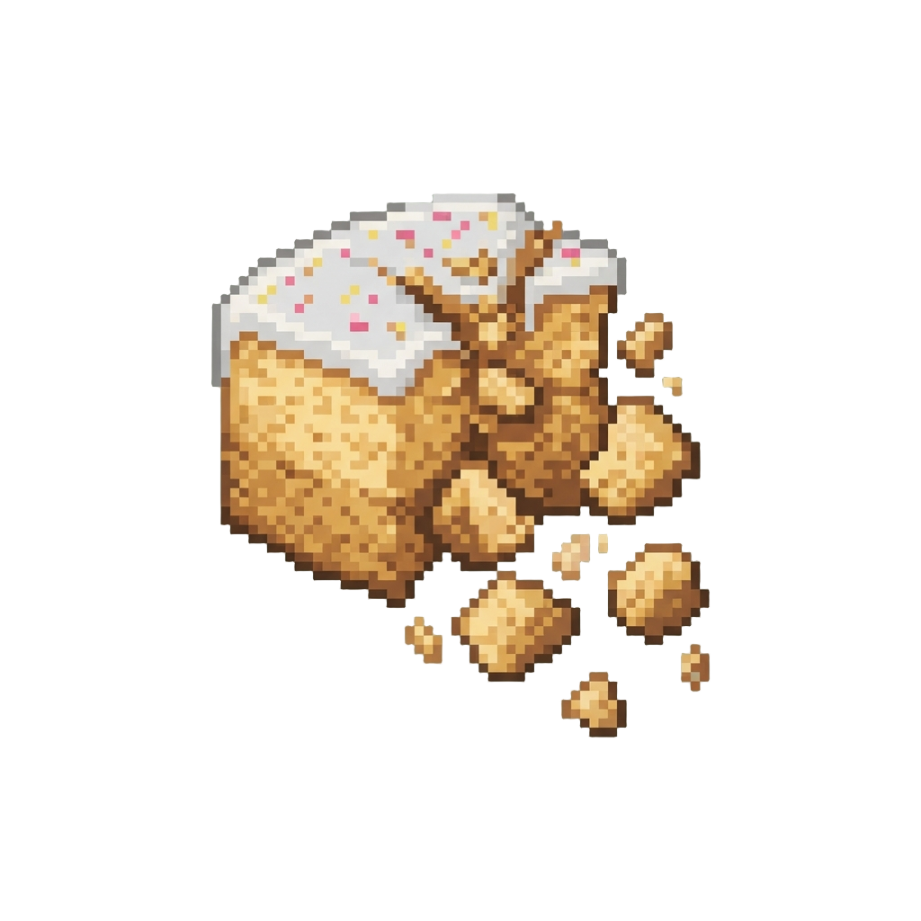 A Crumbly Mess of Cake Chunks Falling Apart