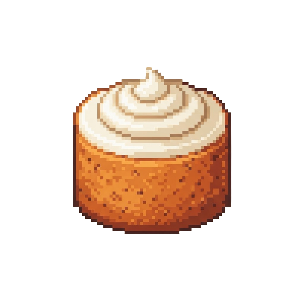 A Cozy Carrot Cake with a Neat Swirl of White Frosting